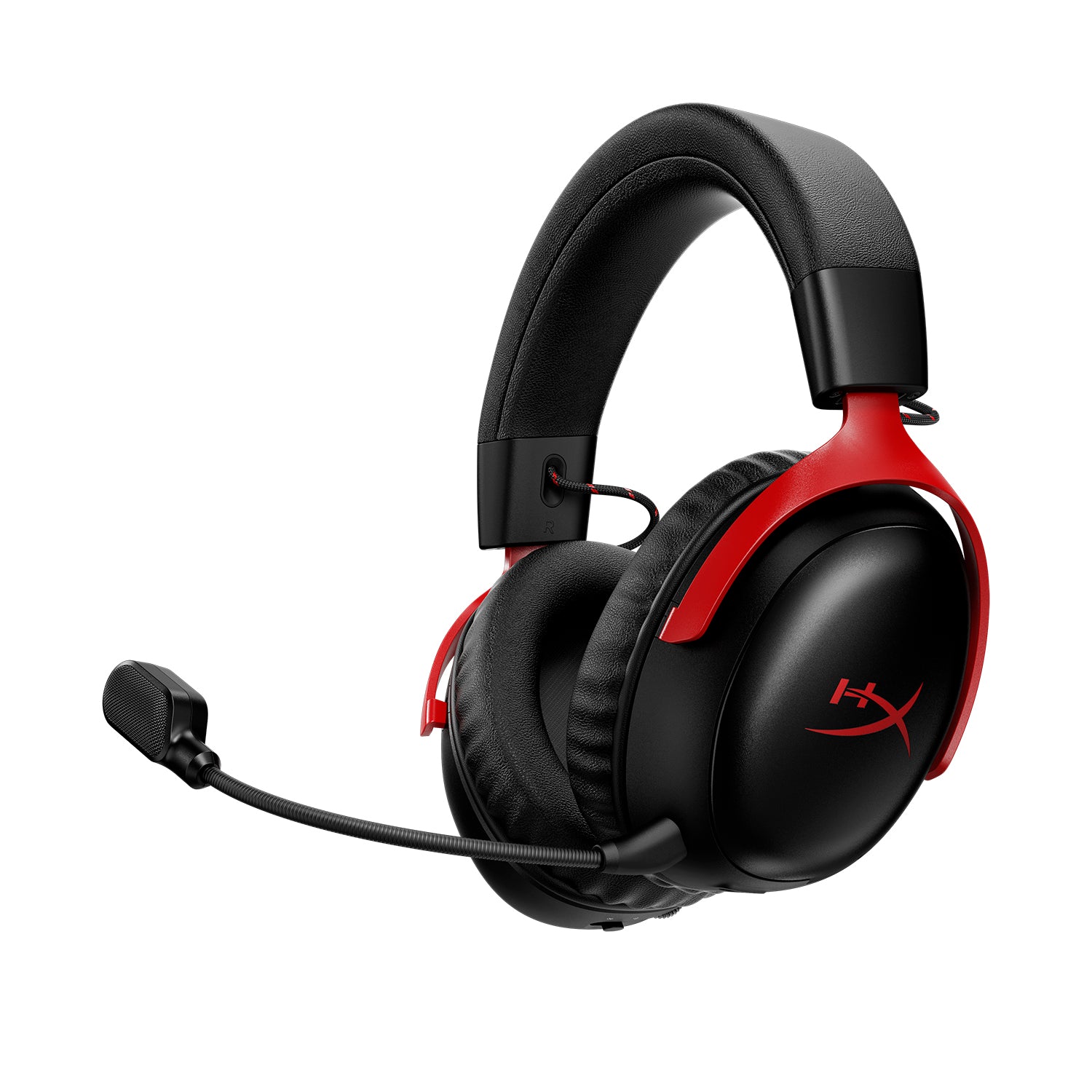 Black and red HyperX Cloud III S Wireless headset in the maker's product photography