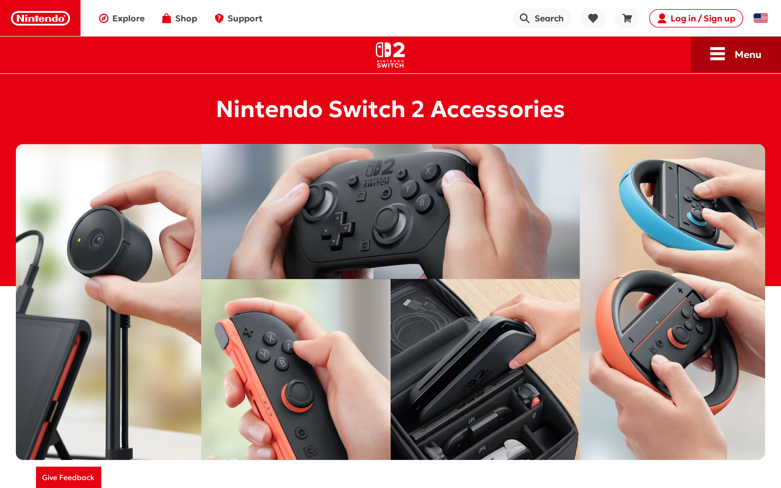 Nintendo Switch 2 Accessories page banner