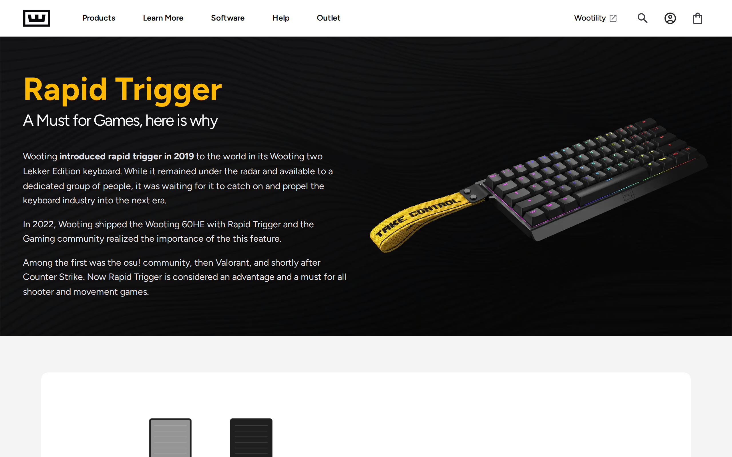 Wooting's Rapid Trigger explainer page
